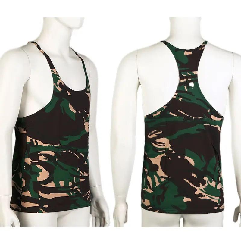 Ablemusic Buliding Vest Europe Style Vest Cotton Camouflage Muscle Body Building Sleeveless Shirt 1