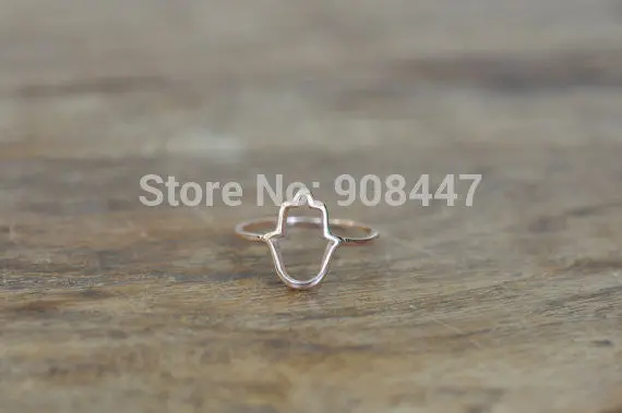 Accessories Hamsa Outline Ring,Simple Vintage Outline Of Hamsa Hand Rings R113 2