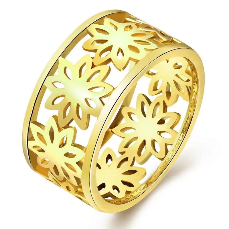 Acessorios Para Mulher Ring Hollow Flowers Rose Golden Silver 3 Color S In Euros Jewelry 1