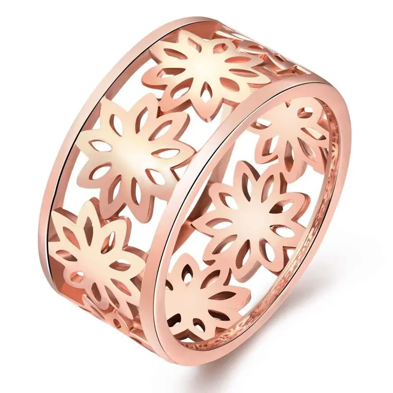 Acessorios Para Mulher Ring Hollow Flowers Rose Golden Silver 3 Color S In Euros Jewelry 2