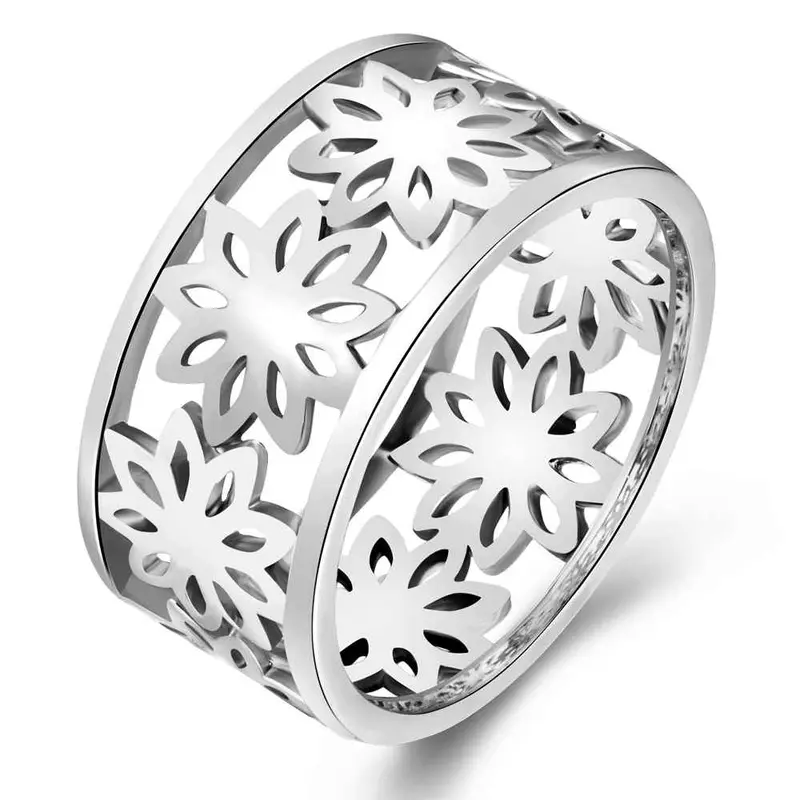 Acessorios Para Mulher Ring Hollow Flowers Rose Golden Silver 3 Color S In Euros Jewelry 3