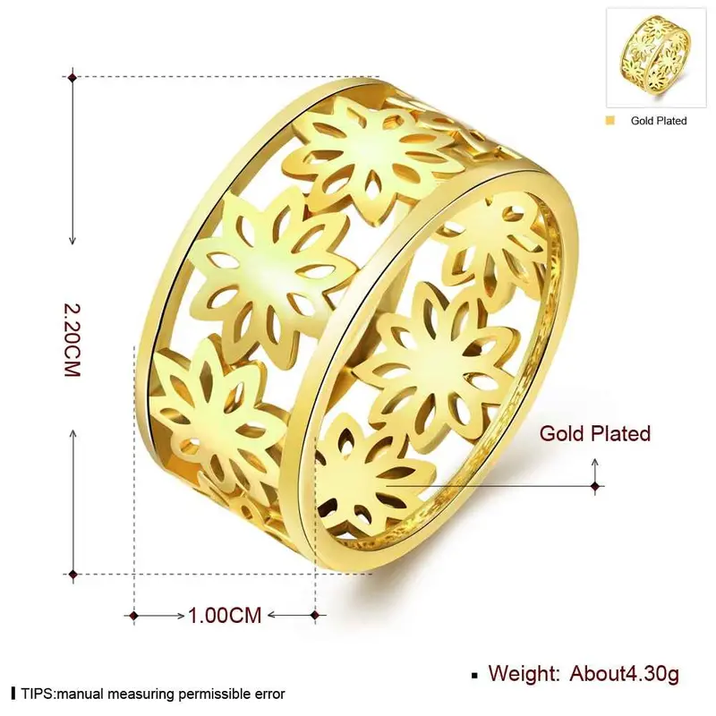 Acessorios Para Mulher Ring Hollow Flowers Rose Golden Silver 3 Color S In Euros Jewelry 6