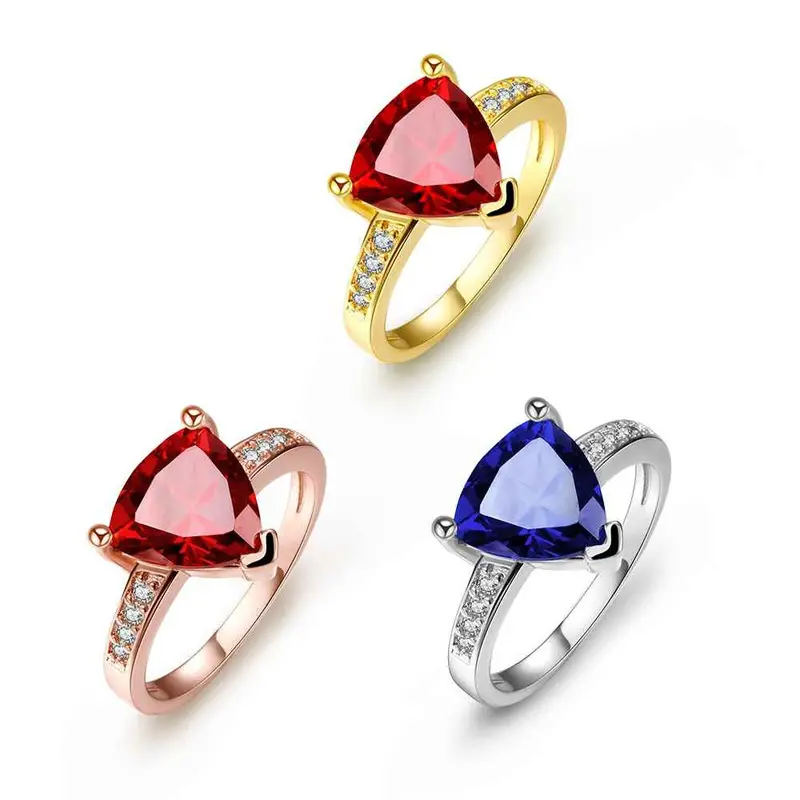 Acessorios Para Mulher Rings Insets Triangle Opal Ruby Jewelry159 8