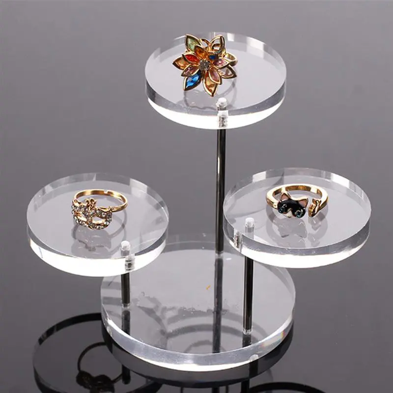 Acrylic Jewelry Display Boxes Holder Rack Box Clear Acrylic Jewelry Organizer 3 Tray Stands For Earring Bracelet Necklace 1