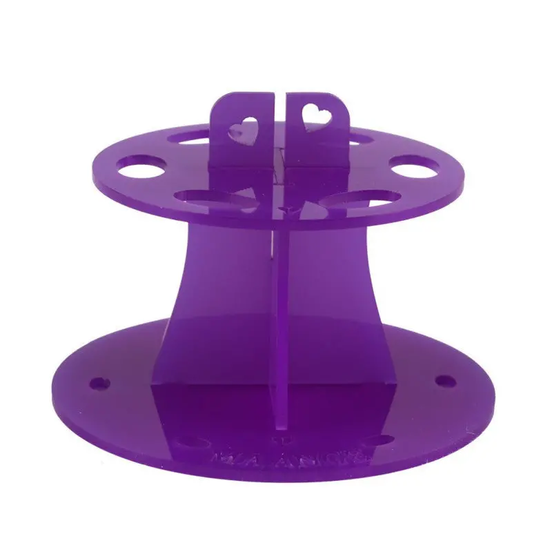 Acrylic Makeup Brush Holder Stand Drying Brush Cosmetic Shelf Rack Toothbrush 6 Hole Oval Makeup Brush Organizer 6