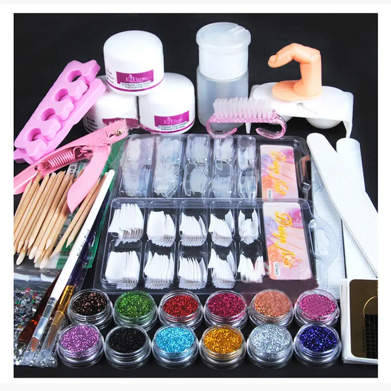 Acrylic Powder Glitter Nail Art Brush False Finger Pump Nail Art Tools Kit Set Nail Tools Decoration 1