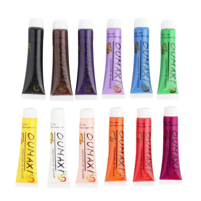 Acrylic Uv Gel Design 3D Paint Tube Nail Art Pen 12 Colors Nail Polish False Tips Drawing 1