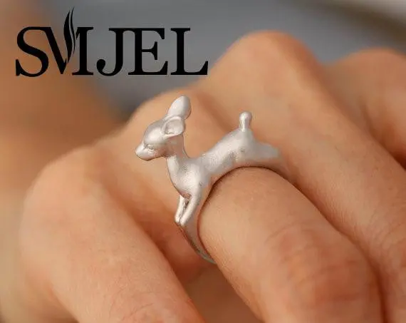 Adjustable Bambee Ring Animal Deer Ring In Gold Jewelry Retro Ring Ring Gift R335 2