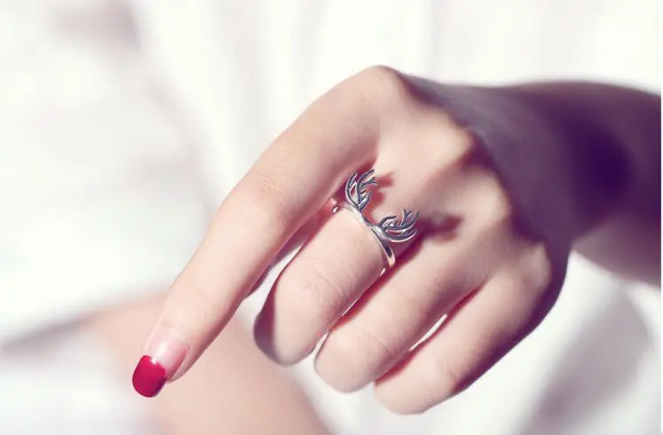 Adjustable Christmas Gift Rings Animal Antler Rings Girls Syjz063 2
