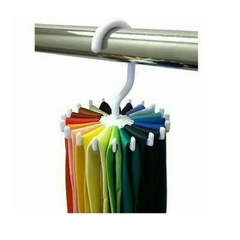 Adjustable Rotating Neck Tie Rack Hanger Holds 20 Necktie Shawl Scarf Organizer52709 1