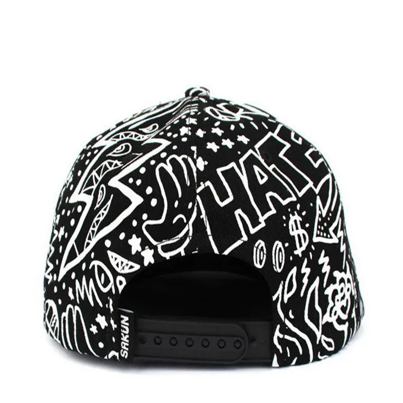 Adult Vintage Men Women Cap Baseball Caps Hat Hip-Hop Flat Bill Hat Hippie Eye Hiphop Adjustable Cap 1
