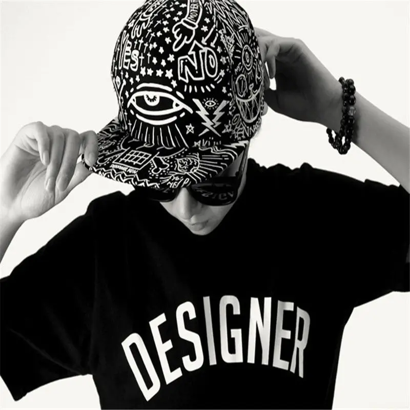 Adult Vintage Men Women Cap Baseball Caps Hat Hip-Hop Flat Bill Hat Hippie Eye Hiphop Adjustable Cap 2
