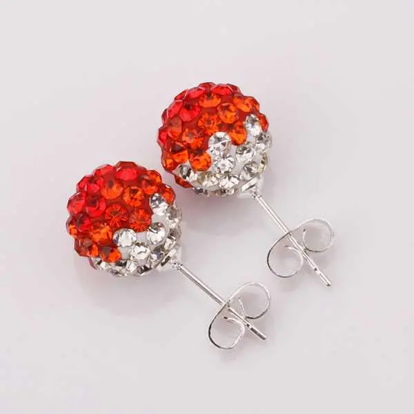 African Beads Earrings Red Round Crystal Stud Brincos De Festa Joyas Sbe1 2 1