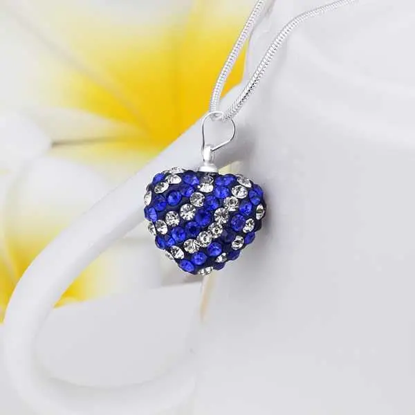 African Beads Women Necklace Dark Blue Heart Perfume Women Wedding 1