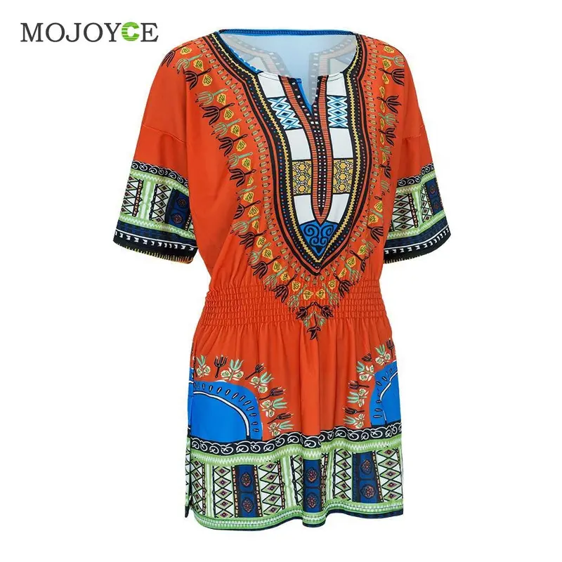 African Dashiki Shirt Kaftan Boho Dress Vestidos Vintage Women Dress Hippe Gypsy Festival Autum Tops Dress Vestido De Festa 4
