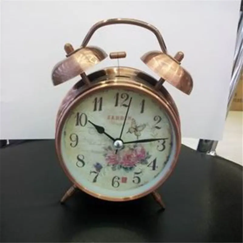 Alarm Clocks Bell Circular Watch Bedroom Home Metal Vintage 90743 1