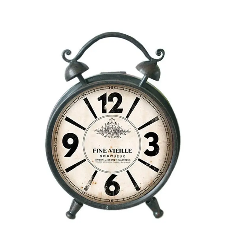 Alarm Clocks Bell Clock Quartz Movement Bedroom Small White 90019 1
