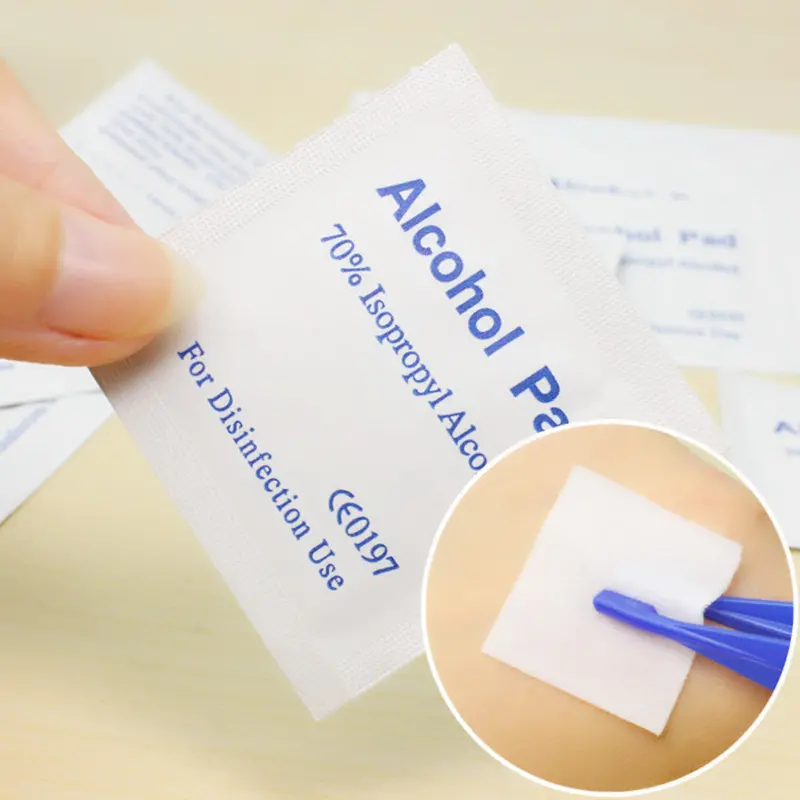 Alcohol Wipe Pad Medical Swab Sachet Antibacterial Tool Cleanser 100Pcs 2