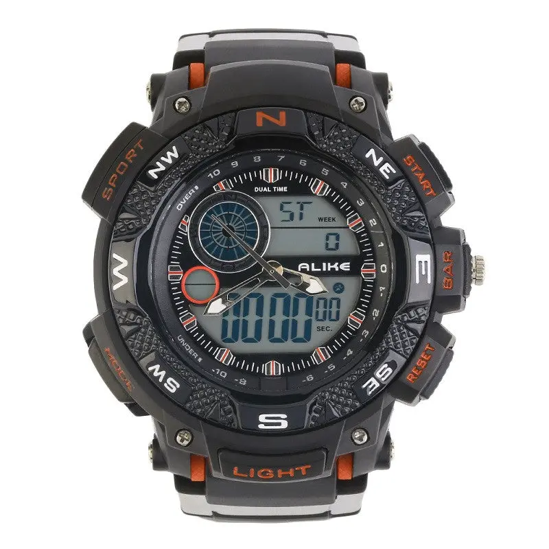 Alike Ak1389 Digital Sport Date Chronograph Back Lightwrist Watch With Orange, Black, Red, Green, Blue, Yellow Color 1