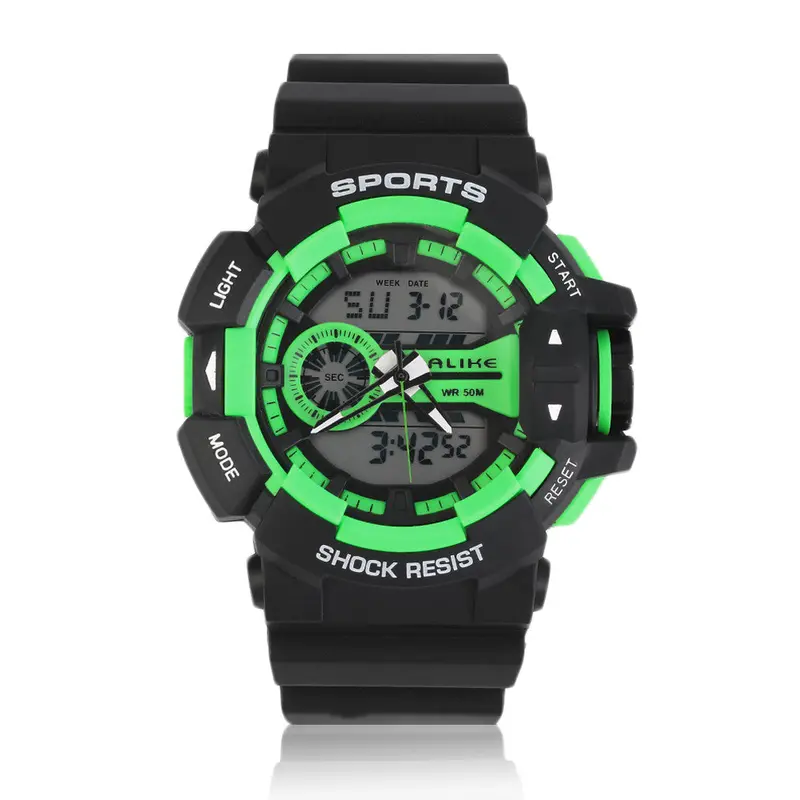 Alike Shock Resist Digital Rubber Band Sport Date Stopwatch Ledwrist Watch Relogio Masculinoesportivos Ak14111 1