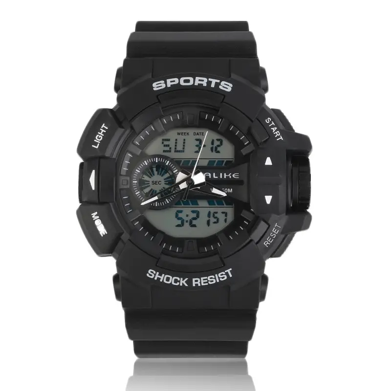 Alike Shock Resist Digital Rubber Band Sport Date Stopwatch Ledwrist Watch Relogio Masculinoesportivos Ak14111 4