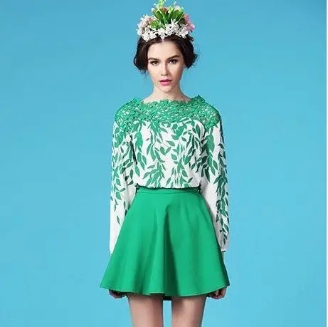 All Matched Skirt Vintage High Waist Pleated Skirts Skater Skirt Womens 1