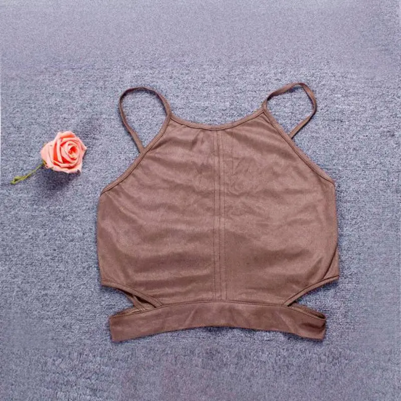 Allmatch Sexy Backless Bandage Halter Crop Top Women's Short Camisoles Cropped Top Bralette 3