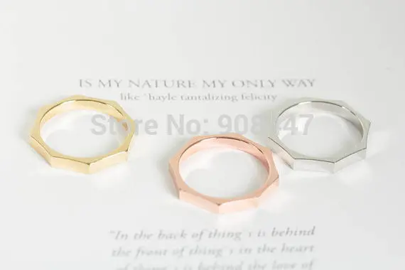 Alloy Octagon Ring Nut Shape Rings Unique Polygon Rings 1