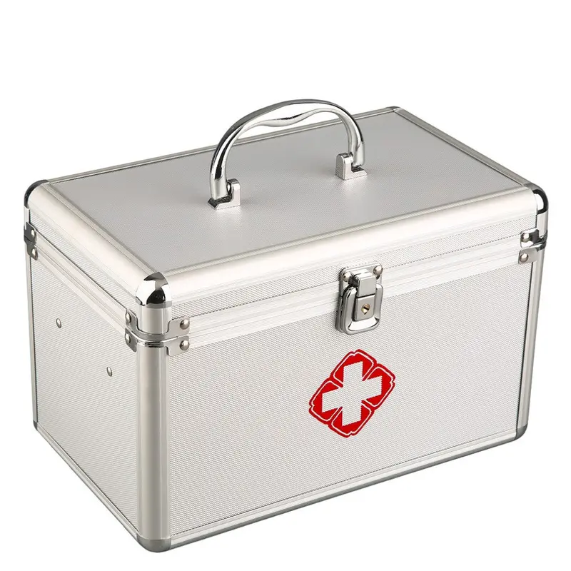Aluminium Alloy Tool Box Medical Storage Box With Interlayer Metal Edging 11 Inch High-Capacity 1