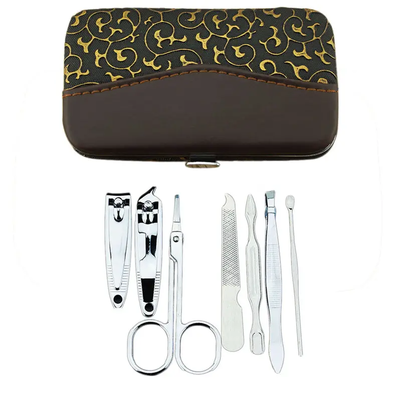 Amazing 7 Pcs Stainless Steel Nail Care Personal Manicure Pedicure Makeup Tools Travel Grooming 3 Colors Goforward 1