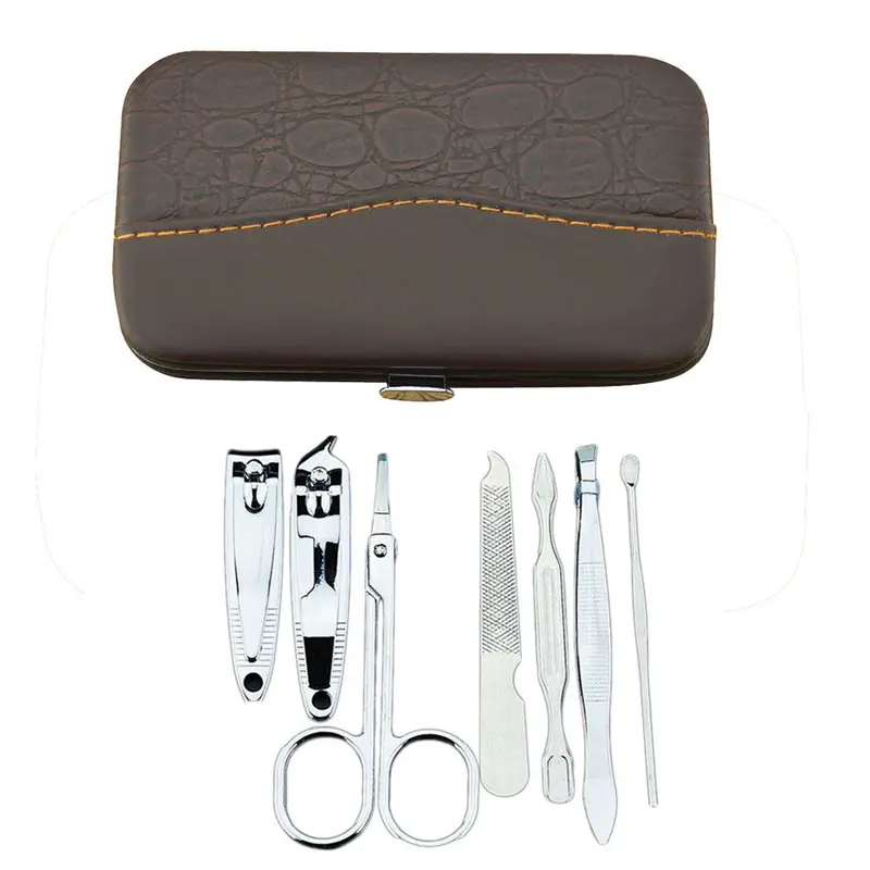 Amazing 7 Pcs Stainless Steel Nail Care Personal Manicure Pedicure Makeup Tools Travel Grooming 3 Colors Goforward 2