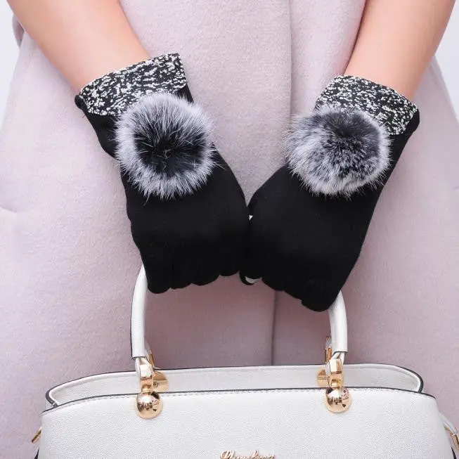 Amazing Candy Colors Lady Women Bowknot Screen Motorcycle Ski Snow Snowboard Warm Gloves Mittens 1