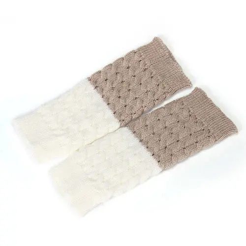 Amazing Patchwork Color Knitted Leg Warmers For Women Boot Socks Cover For Girl Women 1