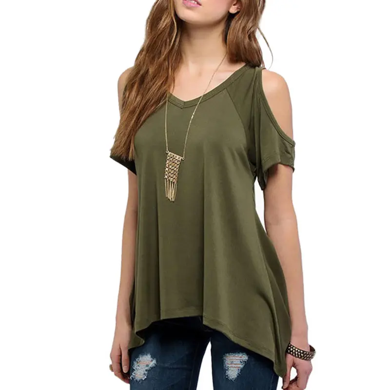 Amazing Sexy Loose Short Sleeve Shirt Women Casual T-Shirt Style 2