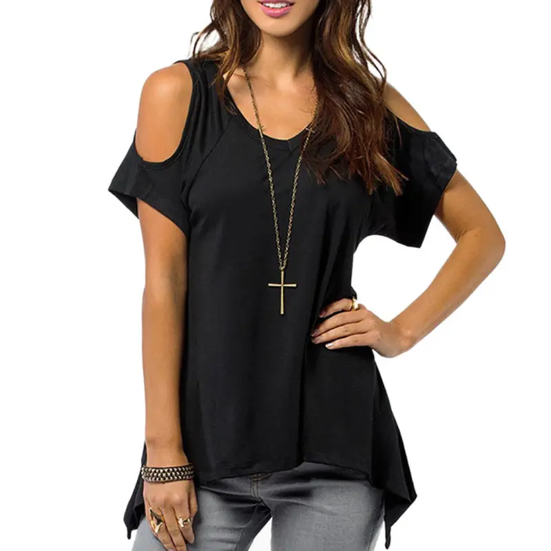 Amazing Sexy Loose Short Sleeve Shirt Women Casual T-Shirt Style 4