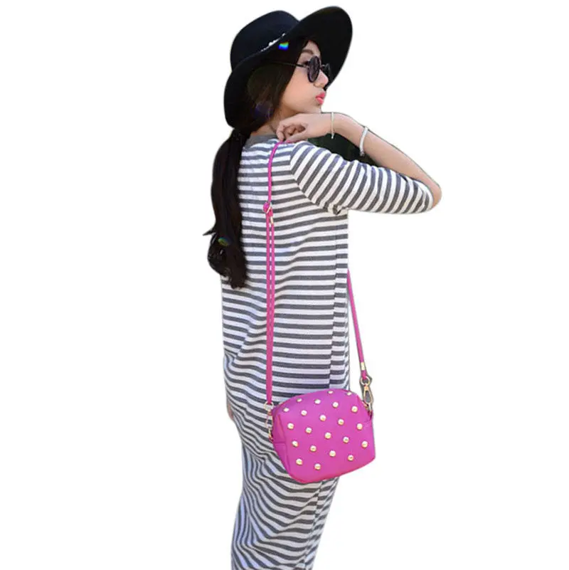 Amazing Women Cute Cy Colors Messenger Bags Rivet Shoulder Bag Leather Crossbod Flap 1