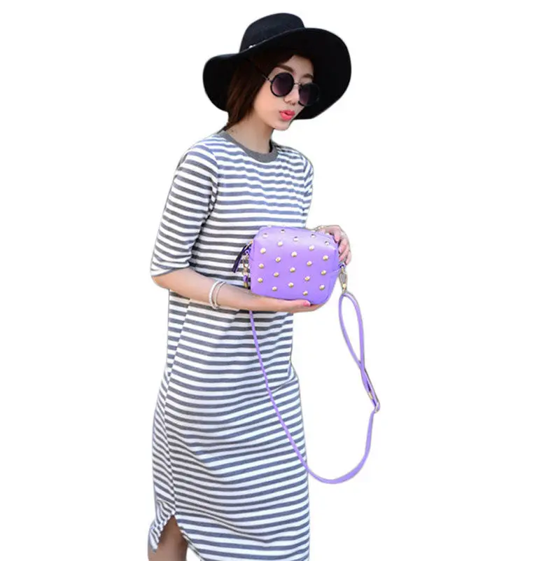 Amazing Women Cute Cy Colors Messenger Bags Rivet Shoulder Bag Leather Crossbod Flap 2
