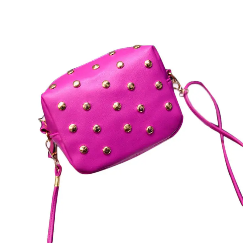 Amazing Women Cute Cy Colors Messenger Bags Rivet Shoulder Bag Leather Crossbod Flap 5