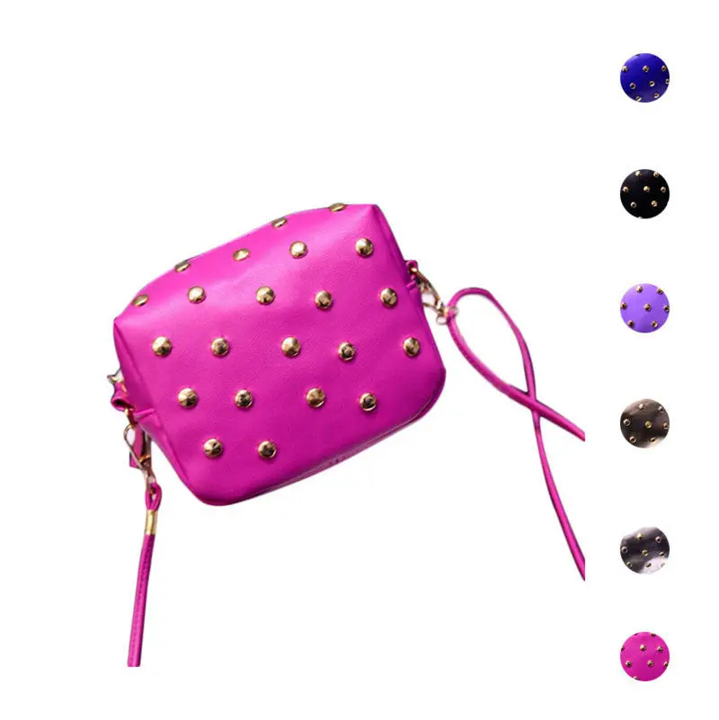 Amazing Women Cute Cy Colors Messenger Bags Rivet Shoulder Bag Leather Crossbod Flap 6