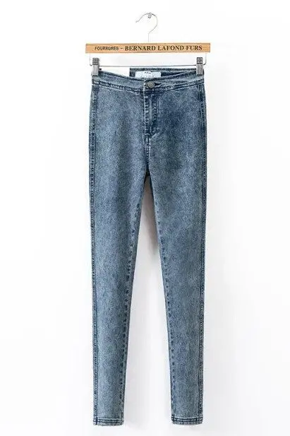 American Apparel Aa High Waist Skinny Jeans Stretch Legging Long Pencil Pants Slim Fit Denim Trousers S - Xxl 4 Colors 1