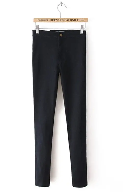 American Apparel Aa High Waist Skinny Jeans Stretch Legging Zipper Long Pencil Pants Ladies Slim Denim Trousers Black Dark Blue 1