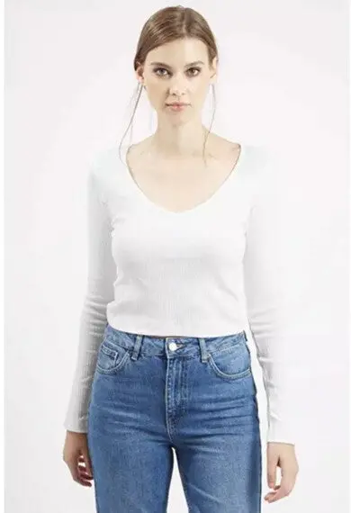 American Apparel Street Sexy V Neck Short Aa Tees T-Shirts Women Novelty Motion Striped Line Crop Top 4 Colors 7
