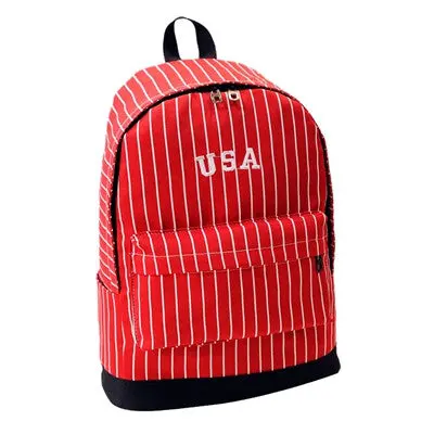 American Style Backpack Travel Print Backpack Women Men School Bag Stripe Doubleshoulder Canvas Mochilas 3