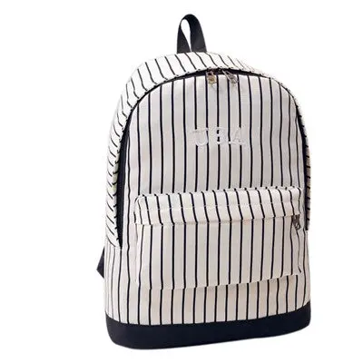 American Style Backpack Travel Print Backpack Women Men School Bag Stripe Doubleshoulder Canvas Mochilas 4
