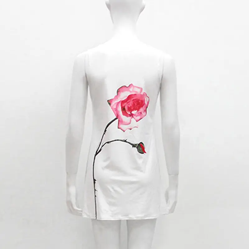 American Style Dress Sexy Women Roses Printing Bodycon Party Dress High Waist Elegent Vestido De Festa Ladies 4