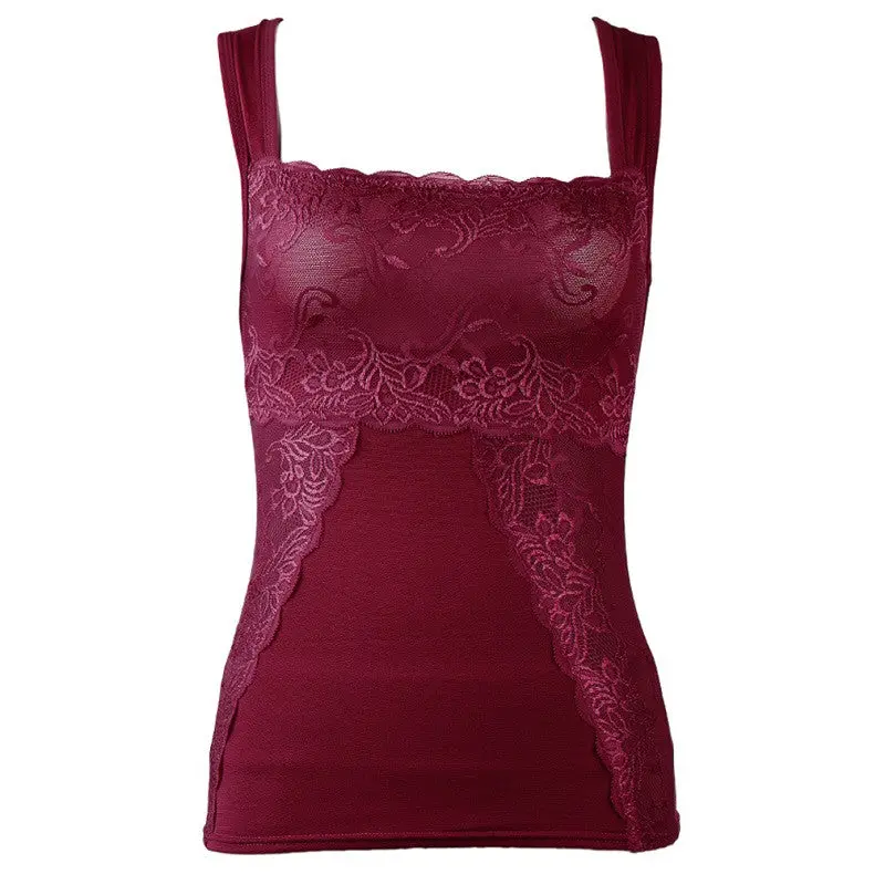 And Lacesleeveless Tank Tops Underwear Vest Slim Sexytank Top Keeping Body Warm 7