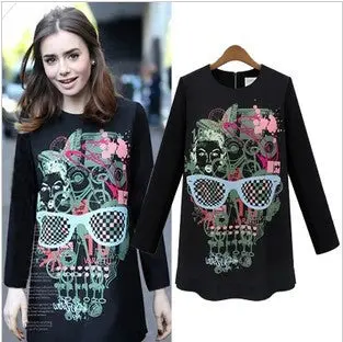 And Printing Long-Sleeve Dress Women Sweatshirt 3