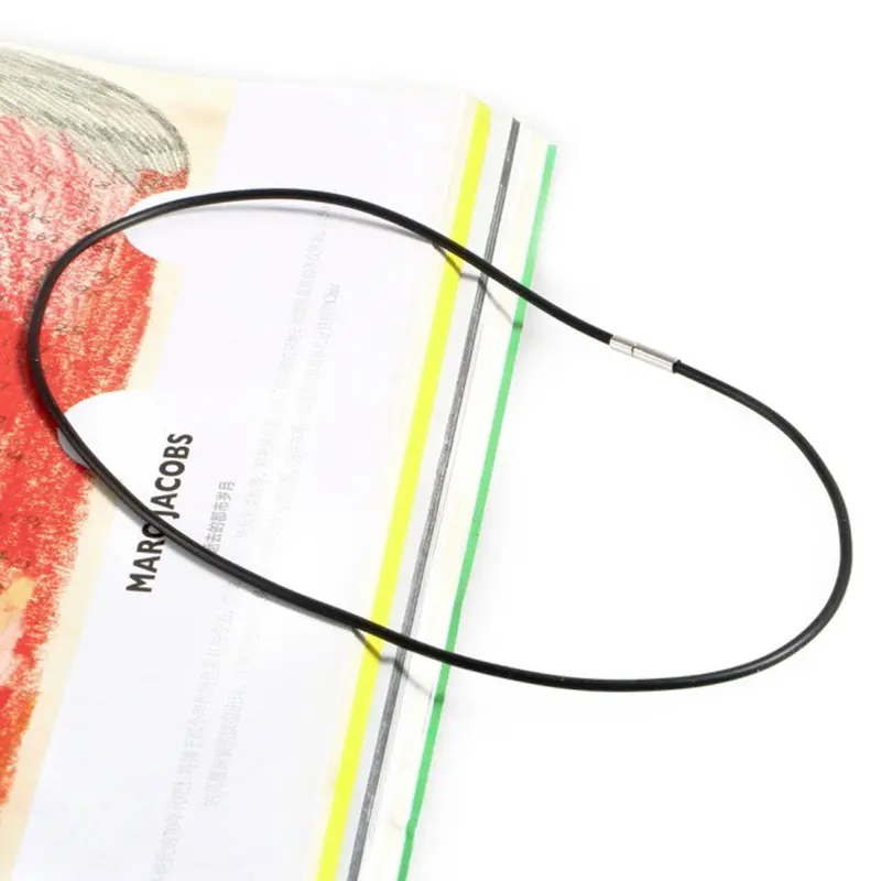 Andblack Rubber Stainless Steel Link Cord Necklace Chain 1