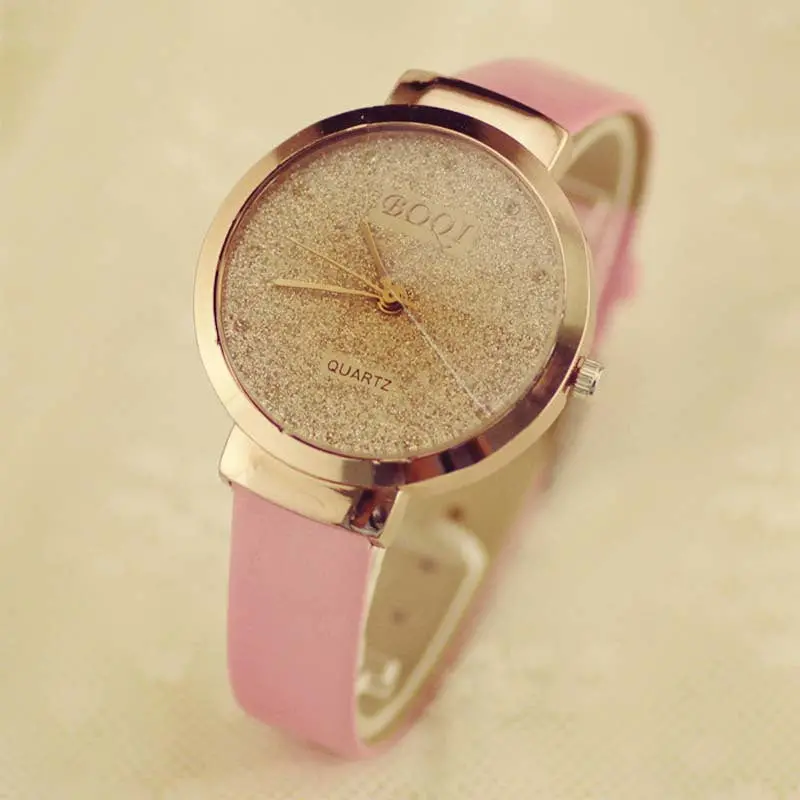 Ands Starry Simple Temperament Belt Table Diamond Quartz Watch 4