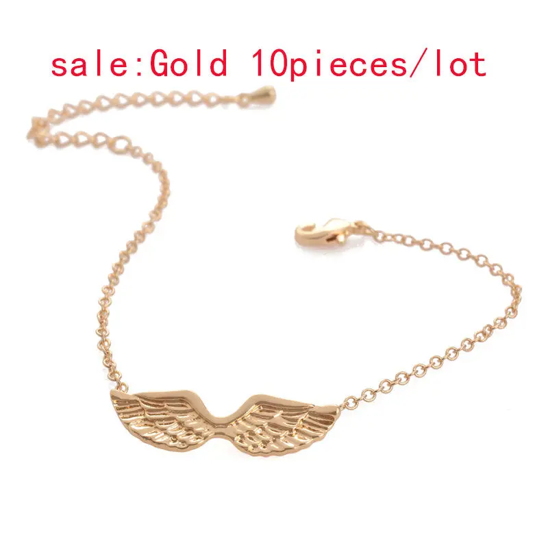 Angel Wings Charm Bracelets In Gold Guardian Bracelet Trendy Icarus Wing Bracelets 10Pcs30pcs-B016 1